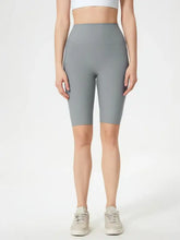 Millennia High Waist Active Shorts in grey with smooth fabric