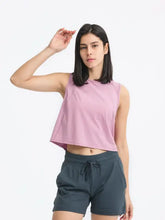 Millennia Round Neck Cropped Active Tank with shoulder seam