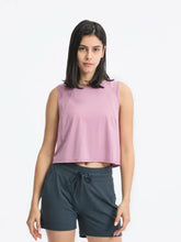 Millennia Round Neck Cropped Active Tank with shoulder seam