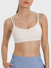 Cream-colored Millennia Scoop Neck Double Strap Active Cami sports bra