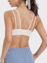 White Millennia scoop neck active cami with crisscross back