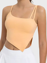 Millennia Slit Asymmetrical Neck Active Cami Sherbet Woman Activewear
