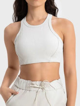 Millennia Wide Strap Cropped Sport Tank with ribbed bust length