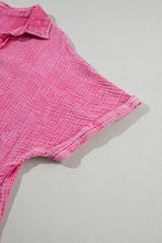 Mineral Wash Crinkle Split Neck Raw Hem Tiered Dress Casual Dresses