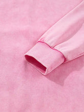 Pink cotton mineral wash long-sleeved top with ribbed cuffs machine wash care instructions included
