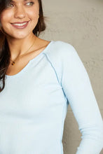 Mineral Wash Exposed Seam Long Sleeve Top Woman T Shirts