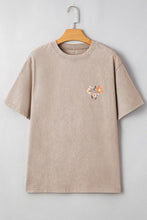 Mineral Wash Floral and Steer Head Cotton T Shirts for Women