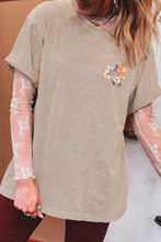 Mineral Wash Floral and Steer Head Cotton T Shirts for Women
