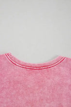 Mineral Wash Raw Edge Ruffle Mini Dress Casual Dresses