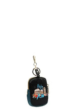 Mini Coin Purse Keychain with Italy Design and Teal Accent Wallets