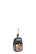 Mini Coin Purse Keychain with Italy Design and Teal Accent Wallets