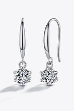 Boucles d'oreilles pendantes minimalistes en argent sterling avec moissanite carat