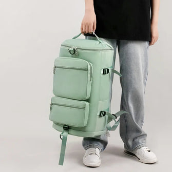 Mint Green Oxford Duffel Backpack Large Travel Bag Neon Green One Size