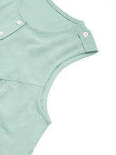 Mint Green Sleeveless Buttoned Ruched Dress Casual Dresses