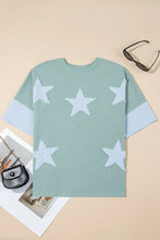 Mint Green Star Patched Oversize Pajama Set for Women