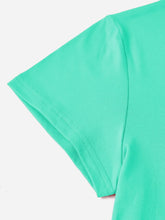 Mint Green Turquoise Glitter Heart Cross Basic Polyester T-Shirt for Women