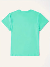 Mint Green Women's Polyester T-Shirt Basic Style Short Sleeve