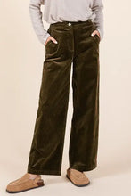 Mittoshop Corduroy Back Elastic Waist Pants Olive Woman Pants
