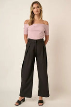 Mittoshop Deep Pleated High Waisted Wide Leg Pants Black Woman Pants