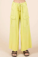 Mittoshop French Terry Cargo Wide Leg Pants Yellow Woman Pants