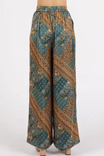 Mittoshop Paisley Patchwork Print Satin Wide Leg Pants Woman Pants