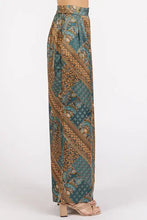 Mittoshop Paisley Patchwork Print Satin Wide Leg Pants Woman Pants