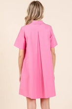 Mittoshop Poplin Collar Pleated Back Mini Dress Casual Dresses