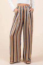 Mittoshop Striped Satin Elastic Waist Wide Leg Pants Woman Pants