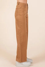 Mittoshop Twill High Waisted Button Fly Wide Leg Pants Woman Pants