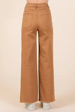 Mittoshop Twill High Waisted Button Fly Wide Leg Pants Woman Pants