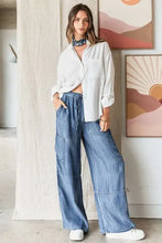 Mittoshop Washed Elastic Waist Cargo Wide Leg Pants Woman Pants