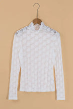 Mock Neck Long Sleeve Lace Top Woman T Shirts