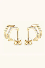 Moissanite 925 Sterling Silver Double-Layered Earrings Earrings