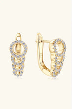 Sterling silver earrings with stacked pavé diamond circles