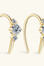 Elegant sterling silver earrings with three sparkling round-cut diamonds each