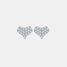 Sparkling moissanite 925 sterling silver heart stud earrings