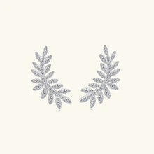 Sparkling Moissanite 925 Sterling Silver Leaf Shape Stud Earrings