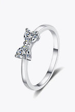 Moissanite Bow Rhodium-Plated Ring Silver Rings