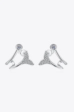 Moissanite Fishtail Rhodium-Plated Earrings Silver One Size Earrings
