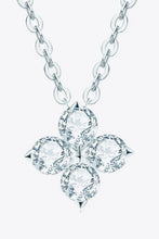 Sterling silver moissanite four leaf clover pendant necklace