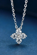 Sterling silver moissanite four leaf clover pendant necklace