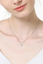 Sterling silver moissanite four leaf clover pendant necklace