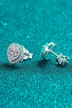 Orecchini a bottone a forma di cuore in moissanite