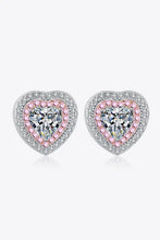 Orecchini a bottone a forma di cuore in moissanite con argento sterling e scatola abbinata