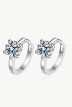 Sterling silver moissanite huggie earrings with brilliant-cut gems