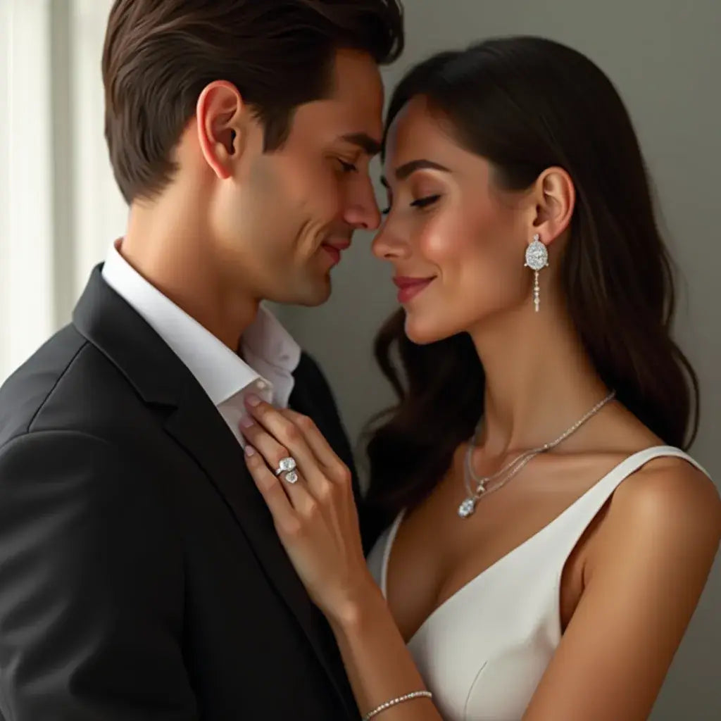 Porque a joalharia em prata de lei com moissanite é perfeita para casais modernos
