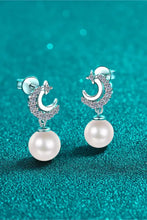 Moissanite Pearl Drop Earrings Earrings