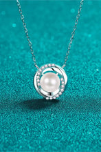 Moissanite Pearl Rhodium-Plated Necklace Necklaces