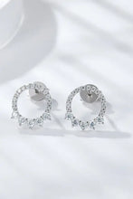 Pair of circular diamond stud earrings in sterling silver with matching box