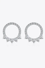 Diamond-encrusted moissanite earrings with sterling silver matching box
